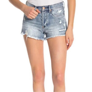Blank NYC High Rise Distressed Cutoff Denim Shorts 24